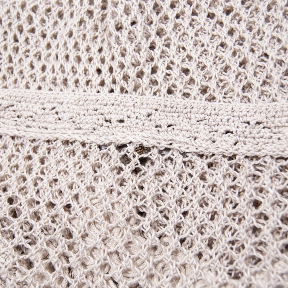 Tommy Bahama Crochet Knit Cover Up Tunic Top V‎ Neck Casual Beige Medium M - Picture 9 of 10